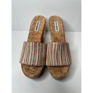Steve Madden women's sandal wedge heel  multicolor size 8.5